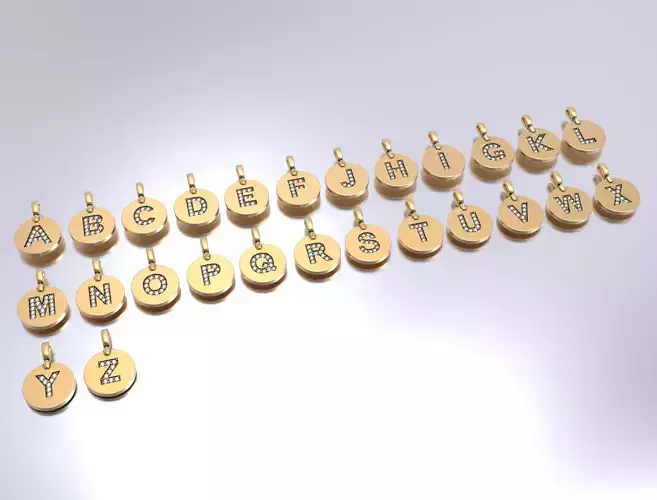 Letters Pendant Alphabets 3D Model Pack