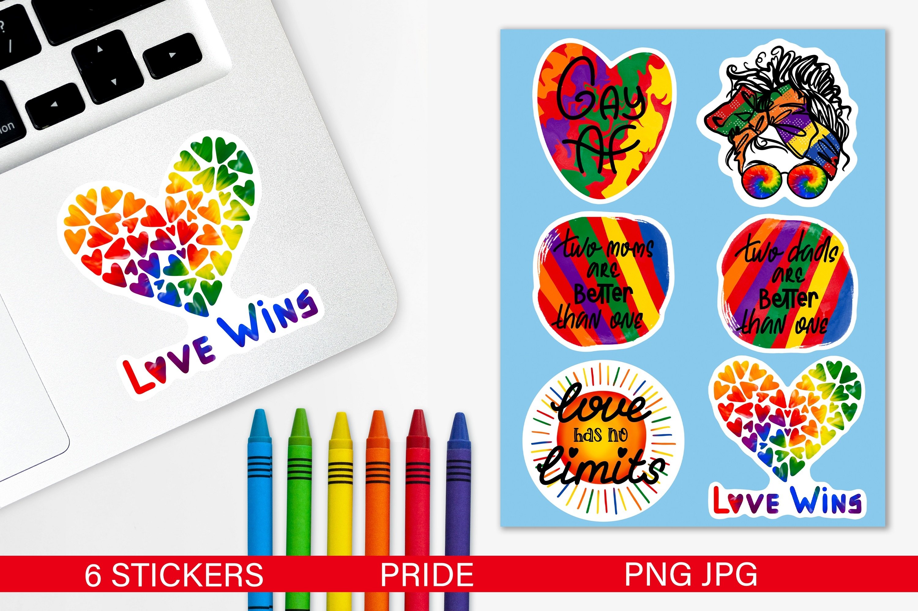 Pride Printable Sticker Bundle | LGBTQ Stickers Pack