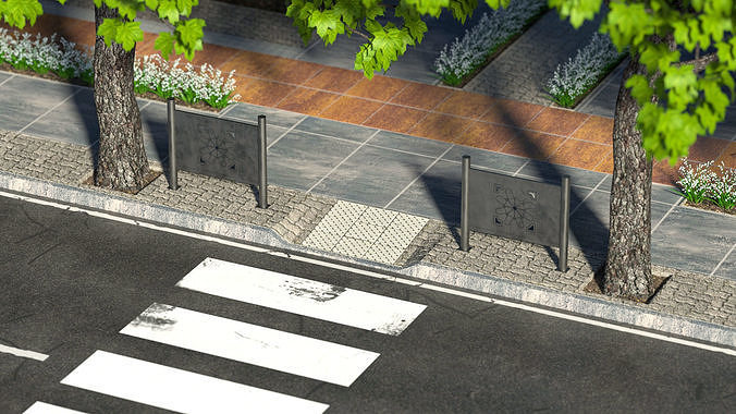 City Street realistic visualization 3D model 2