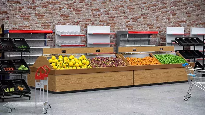Fresh Fruit Counter 3D model 3