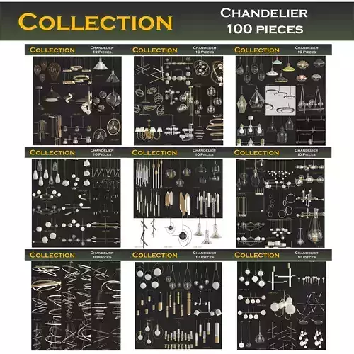 chandelier collection 100 3d models 3D Model Pack