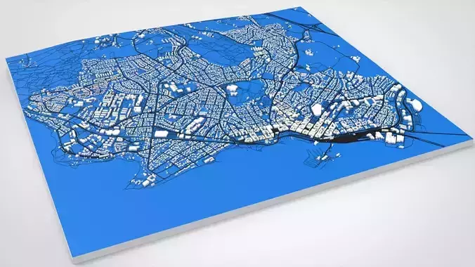 Cityscape Hamar Norway 3D model 3