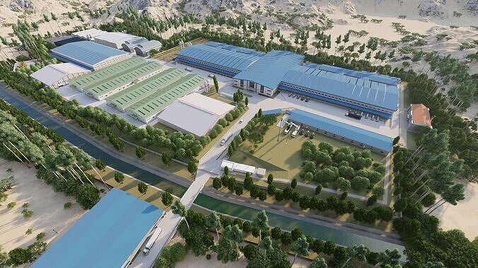 Industrial Factory-Factory building 3D model 2