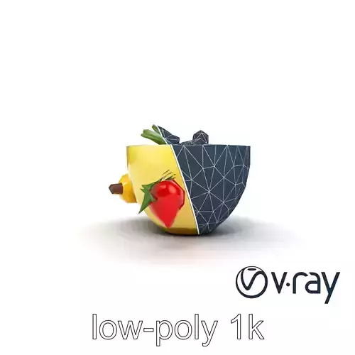 Tropical Smoothie Bowl 3D model pack Low-poly 3D model