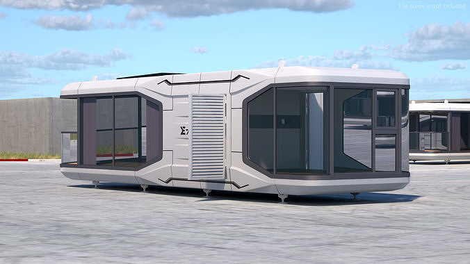 Modern Capsule House E7 3D model 2