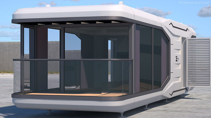 Modern Capsule House E7 3D model 3