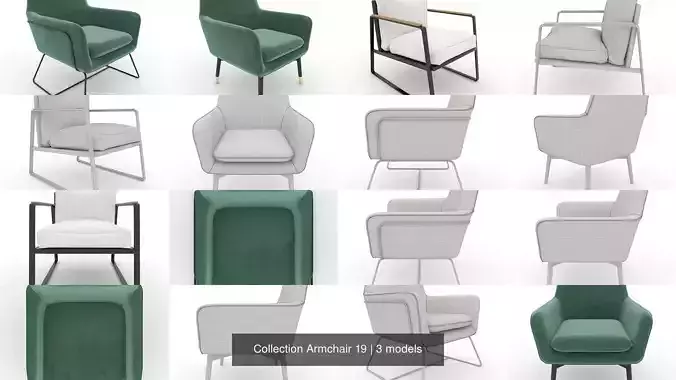Collection Armchair 19 3D Model Pack