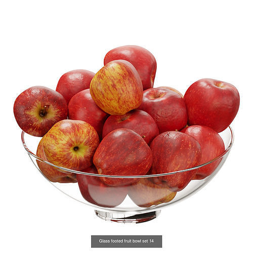 Glass footed fruit bowl 3D Model Pack 2