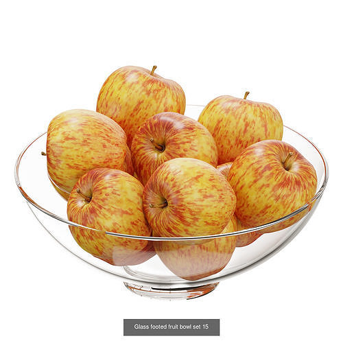 Glass footed fruit bowl 3D Model Pack 3