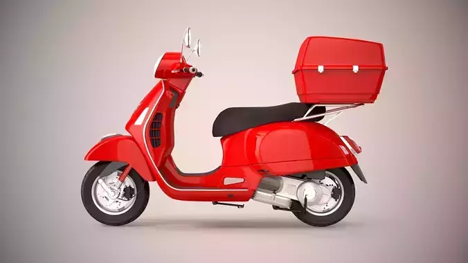 Pizza Delivery Scooter 3D model 2