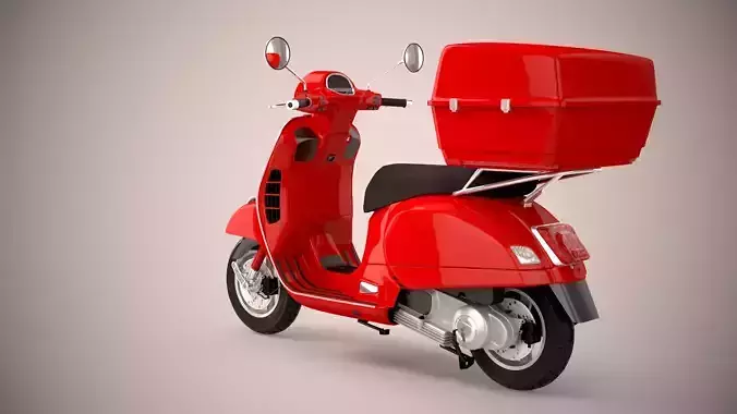 Pizza Delivery Scooter 3D model 3