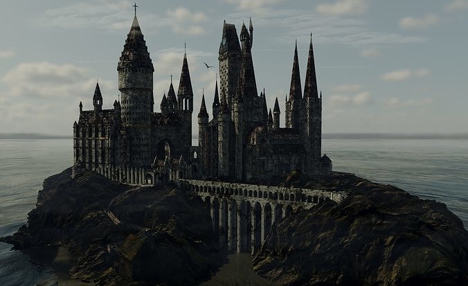 Hogwarts 3d Model Low-poly 3D model 3
