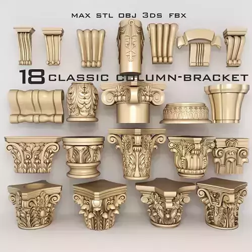 Classic Column Capital Collection 3D model