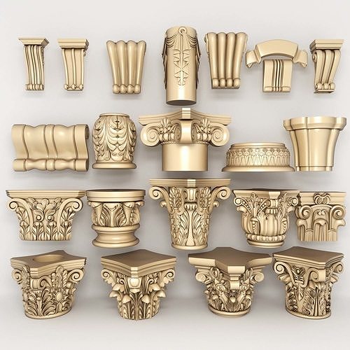 Classic Column Capital Collection 3D model 2