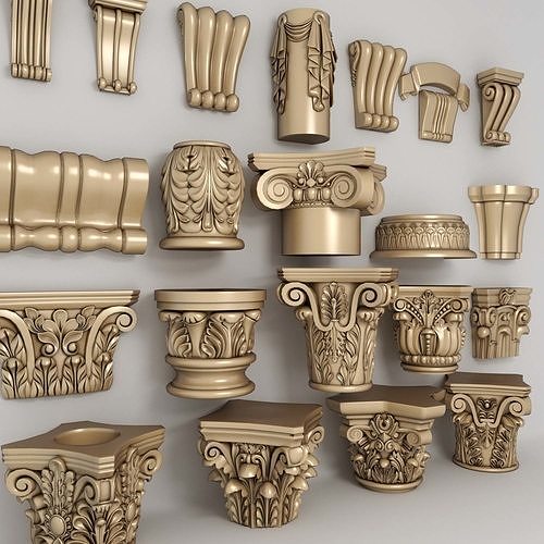 Classic Column Capital Collection 3D model 3
