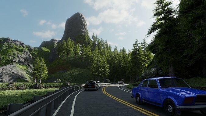 Highway Scene 3D model 2