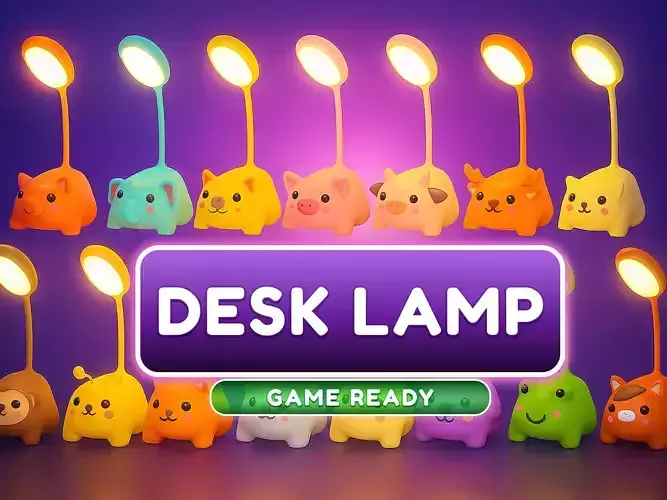 Animal Desk Lamp Pack 01 Low-poly 3D model