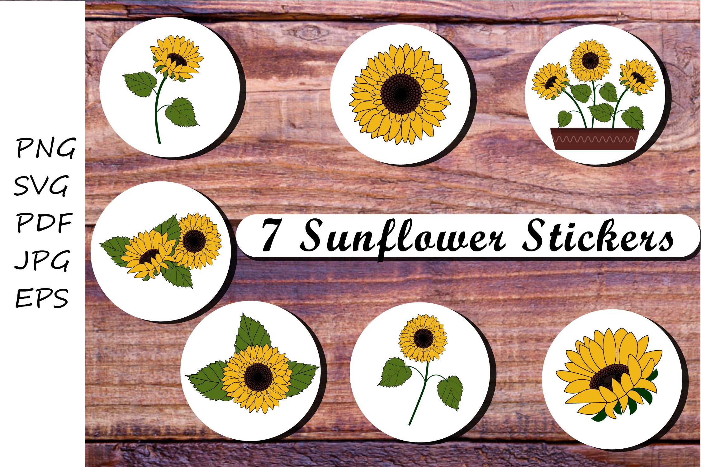 Sunflowers stickers. Sunflower png. Sunflower svg 2