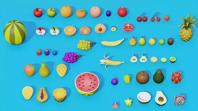 Low Poly Food Pack Low-poly 3D model 2