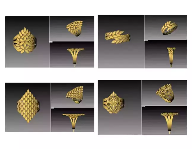 300 LIGHT WEIGHT LADIES RINGS LATEST DESIGNS STL 3D print model