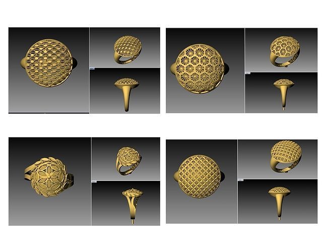 300 LIGHT WEIGHT LADIES RINGS LATEST DESIGNS STL  3D print model 2