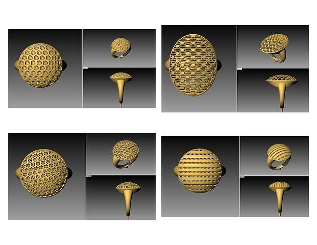 300 LIGHT WEIGHT LADIES RINGS LATEST DESIGNS STL  3D print model 3