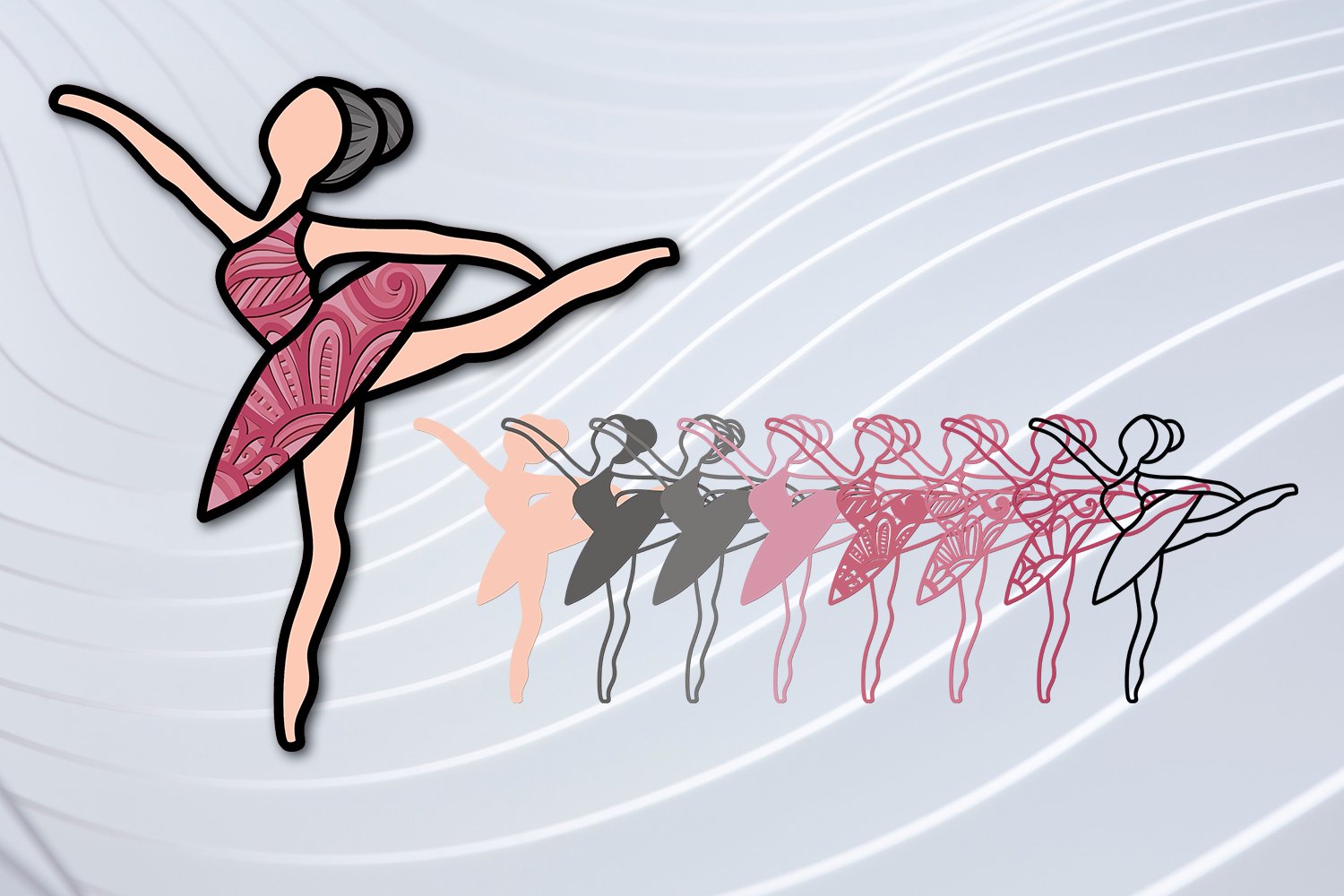 3D Ballet bundle of 6 designs Layered Mandala 2