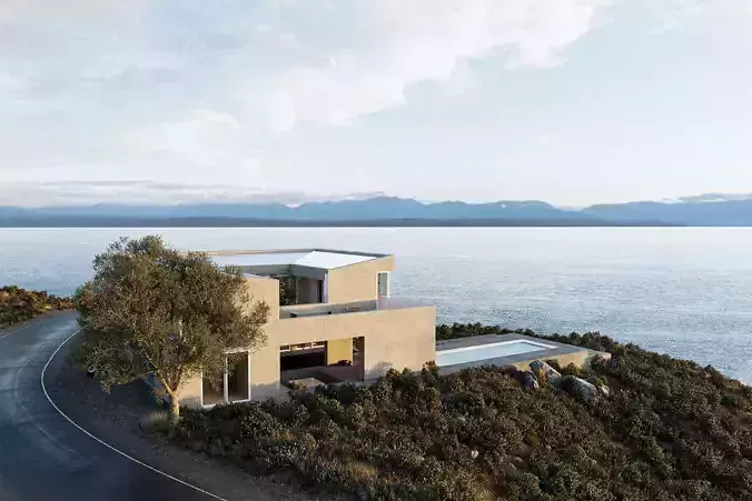 Villa 2- exterior scene 3D model