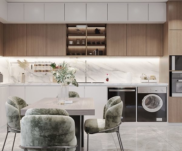 Modern kitchen 3D model 2