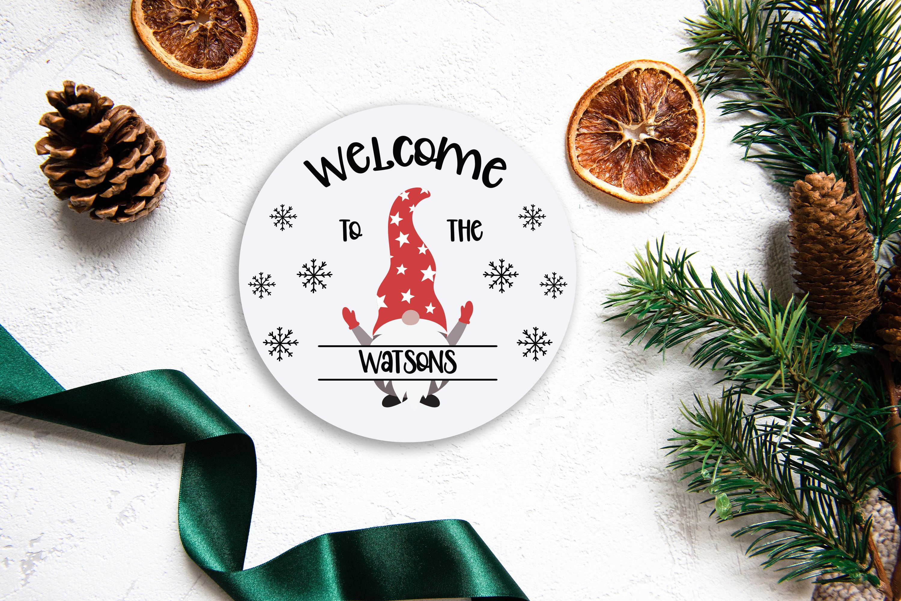 Christmas Round Sign SVG, Split Monogram ornament 2
