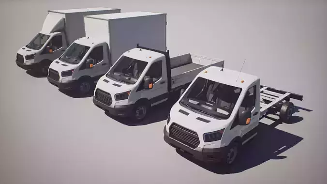 Pickup Truck 2- Transit - Game Ready Vehicle Low-poly 3D model