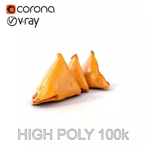 Samosa D Food Model Pack Low-poly 3D model