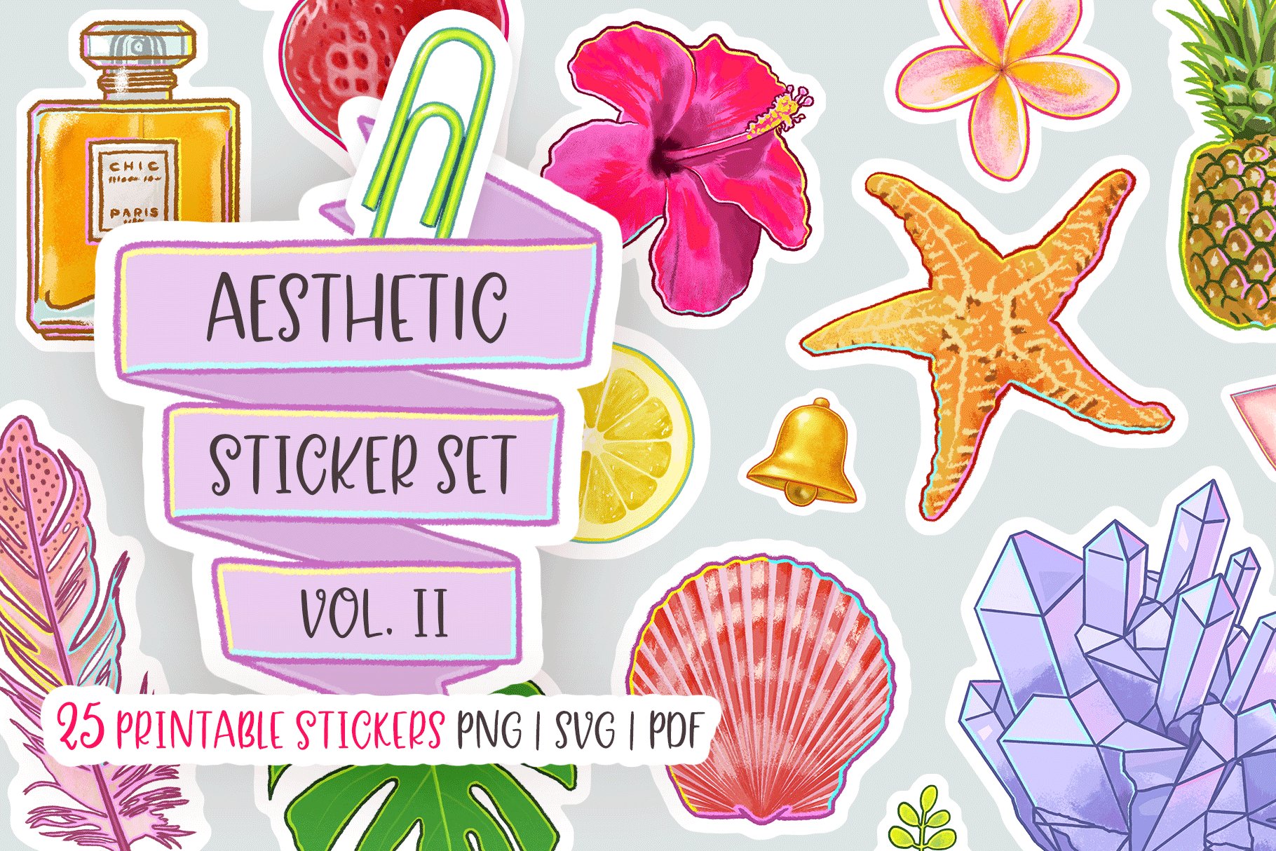 Aesthetic Stickers Bundle Volume 2 | Printable Print And Cut
