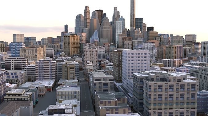 City 64 Low-poly 3D model 3