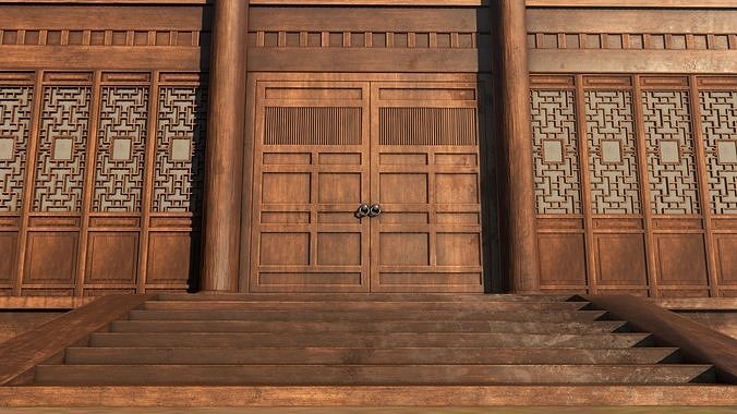 Asian Japanese Realistic Building 3D model 2
