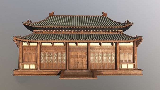 Asian Japanese Realistic Building 3D model 3