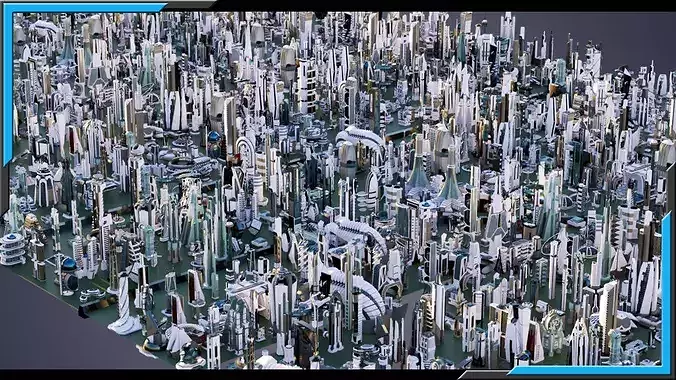 355  Stylized  Futuristic  Buildings 3D Model Pack 2