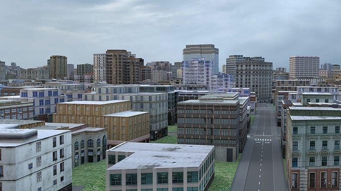 City 90 Low-poly 3D model 2
