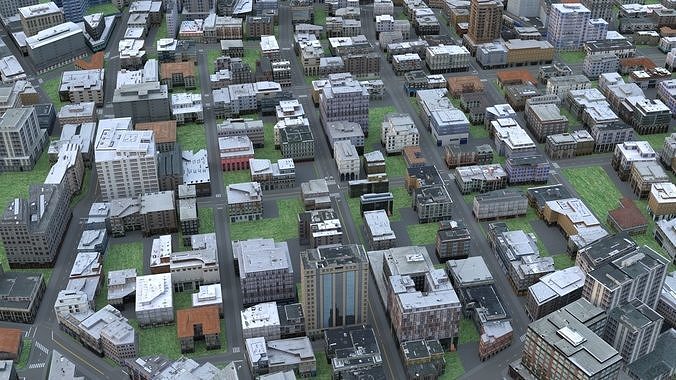 City 90 Low-poly 3D model 3
