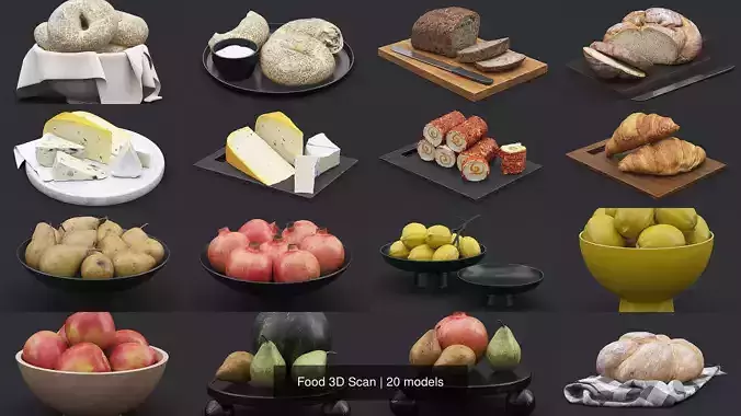 Food 3D Scan 3D Model Pack