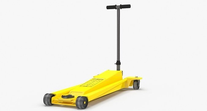 Floor Car Jack Yellow Low-poly 3D model 3