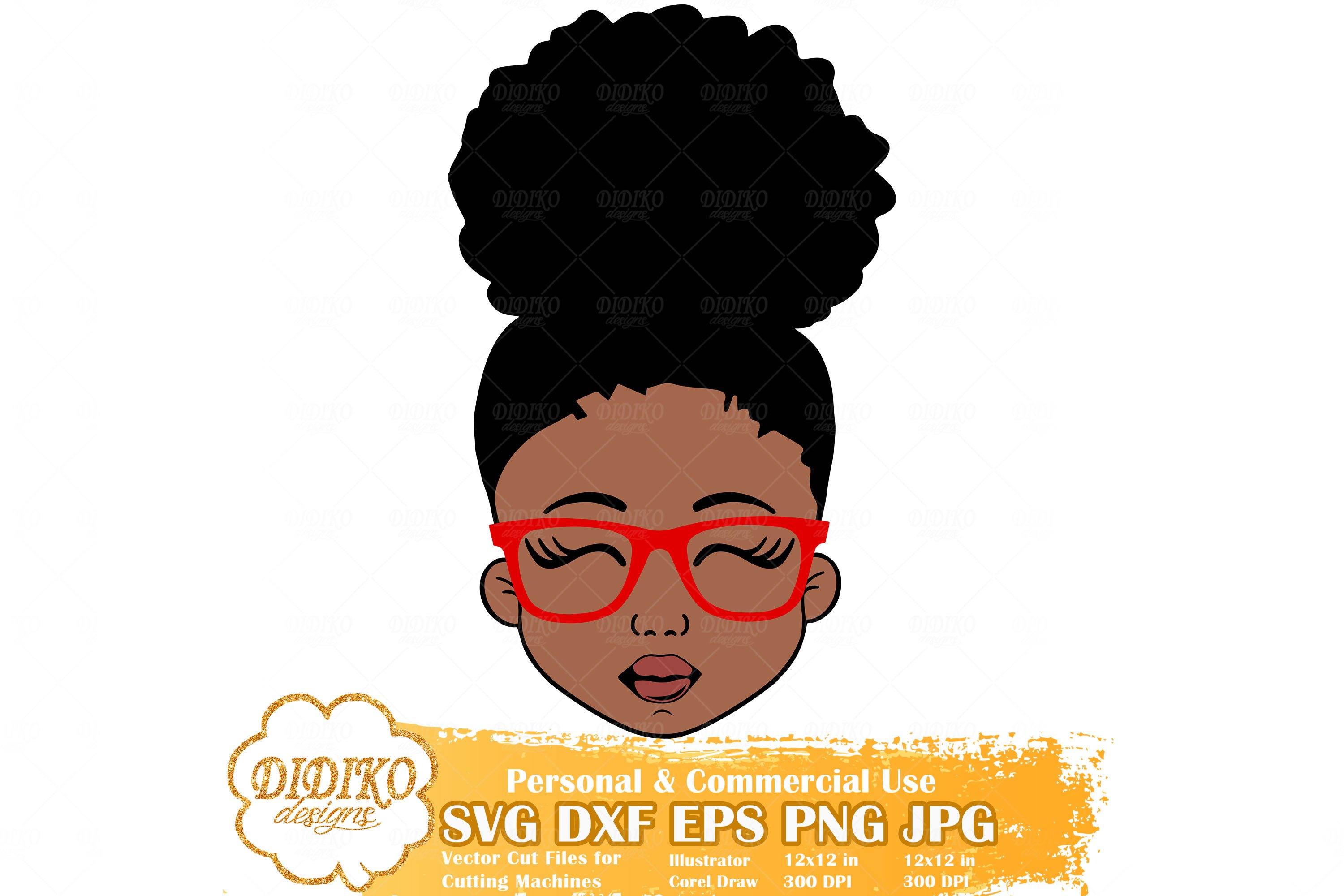 Black Girl Bundle SVG, Afro Girl with Glasses Svg, Afro Puff 3