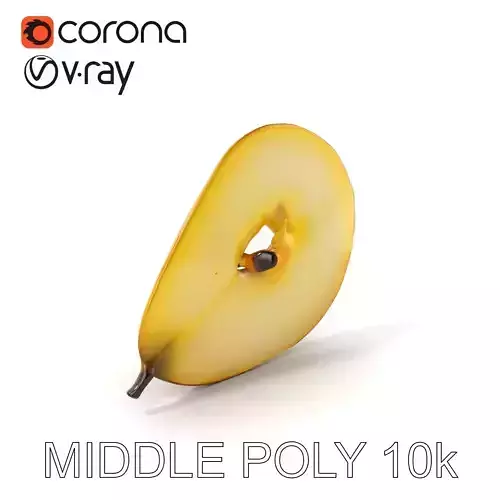Translucent Pear Slice D model pack Low-poly 3D model