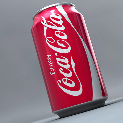 Realistic Coca cola can 3D model 2