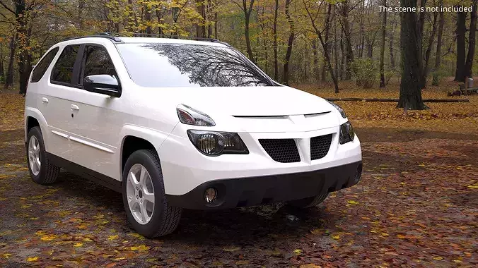 Plastic-Trimmed SUV Design 2000s White 3D model 2