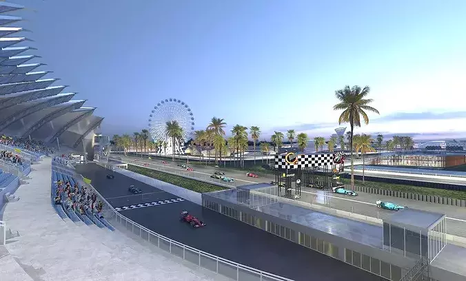 F1 Racing Park - Race Track 3D model 2