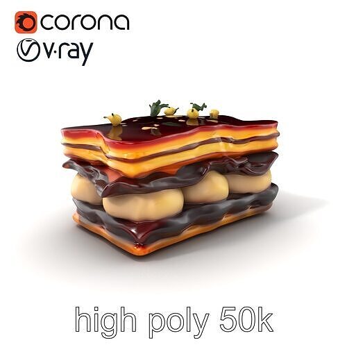 Gourmet Chefs Delight MilleFeuille Model Pack Low-poly 3D model 2