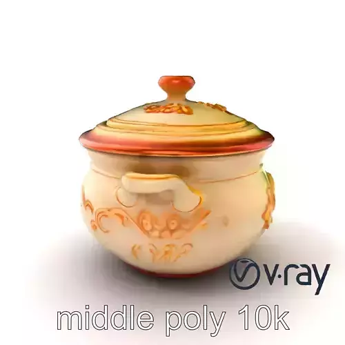 Renaissance Veal Osso Buco Pot model pack Low-poly 3D model