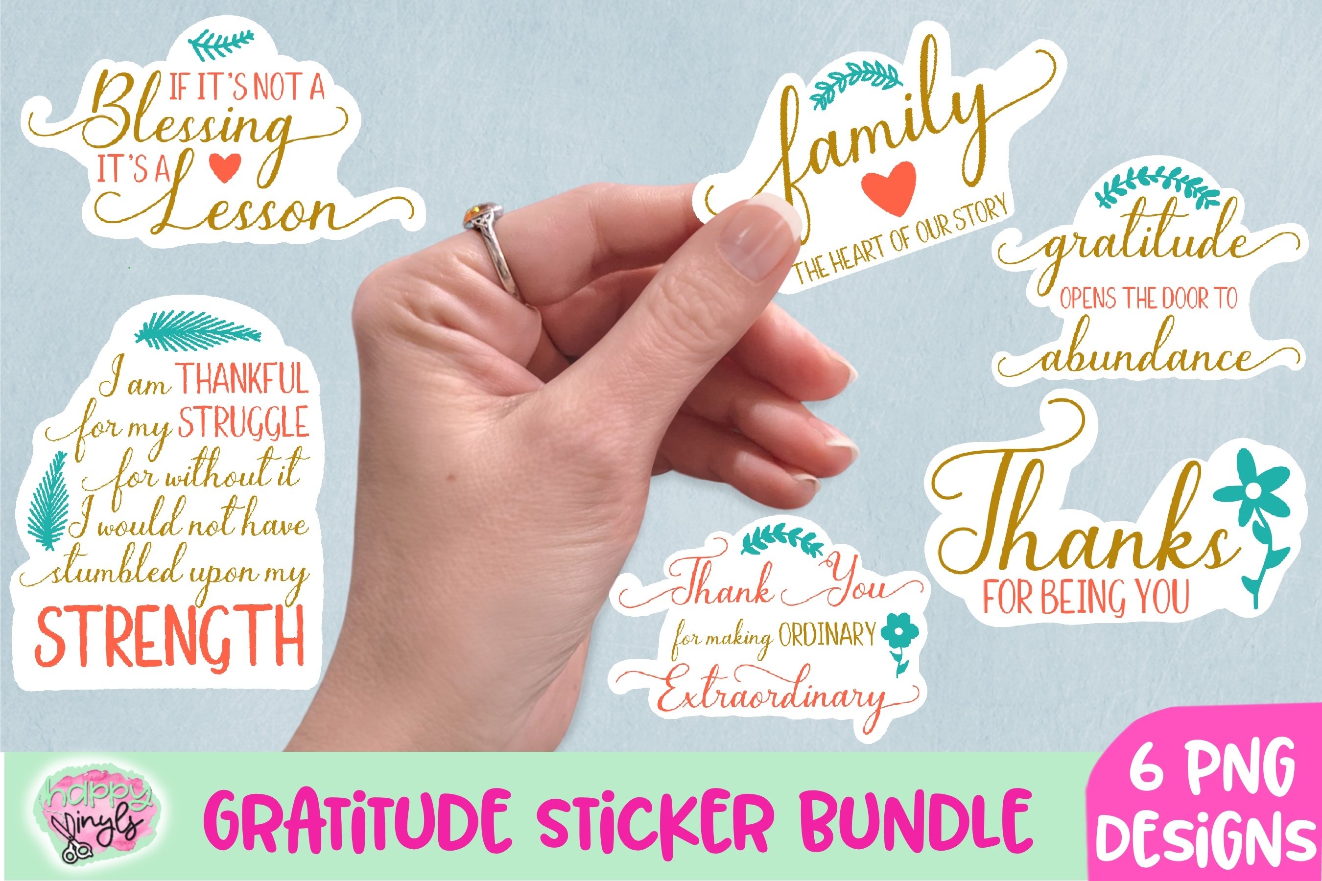 Gratitude Stickers - A Sticker Bundle