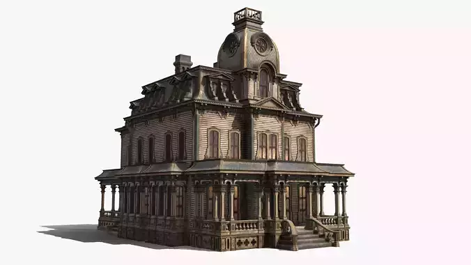 Vintage Victorian House Low-poly 3D model